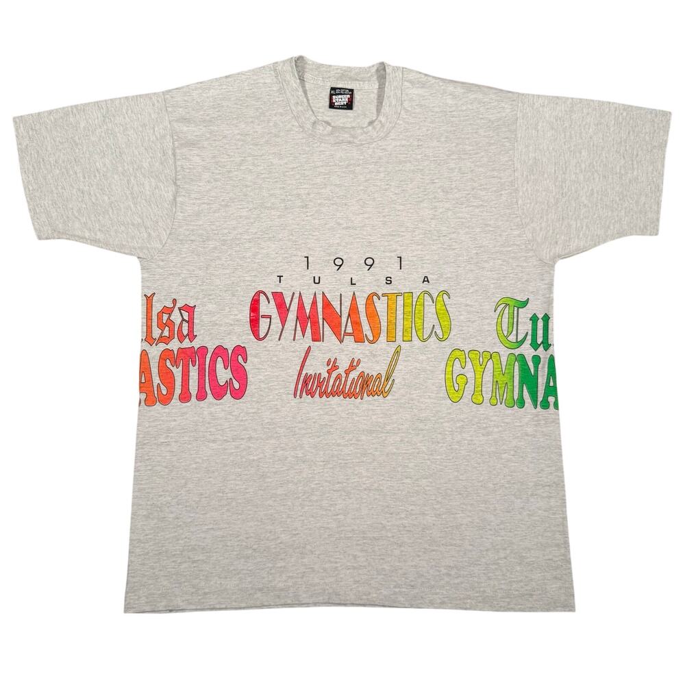 Vintage 1991 Tulsa Gymnastics Invitational T-Shirt USA Made Single Stitch XL